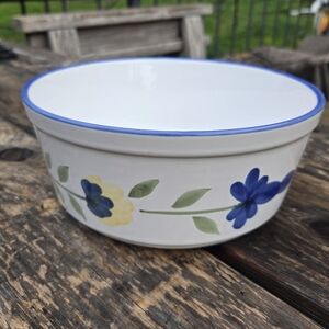 Dansk San Nicolo 8" Round Souffle Casserole Stoneware Handpainted Portugal